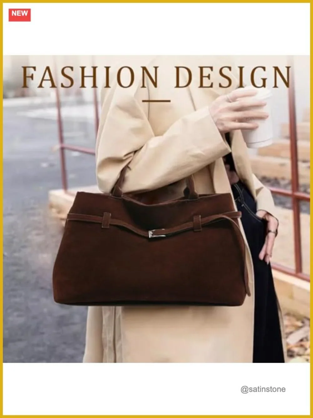 Faux Suede Slouchy Hobo Bag Large Tote Shoulder Satchel Handbag